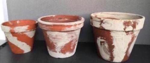 Oude terracotta bloempotten tweede leven vorstbestendig, Tuin en Terras, Bloempotten, Gebruikt, Terracotta, Binnen, Balkon, Tuin