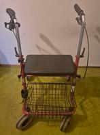 Rode rollator te koop met mand., Diversen, Rollators, Ophalen of Verzenden