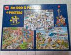 Jan van Haasteren 3x1000 box nr 81041, Hobby en Vrije tijd, Denksport en Puzzels, Ophalen of Verzenden, 500 t/m 1500 stukjes, Gebruikt