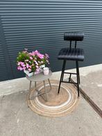 Design barkruk leer zwart, zithoogte 75 cm, Ophalen, Nieuw