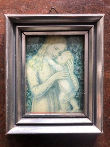 Vintage Maria met Kind Schilderij beschikbaar voor biedingen