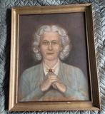 Schilderij met portret van een vrouw, lijst met glas, Ophalen