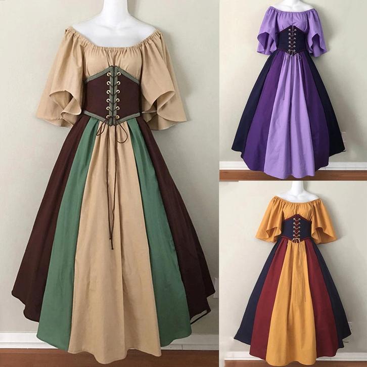 Lange middeleeuwse jurk (kostuum renaissance victoriaanse), Kleding | Dames, Carnavalskleding en Feestkleding, Nieuw, Kleding