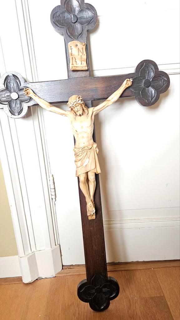 Antiek kruisbeeld met corpus, Antiek en Kunst, Antiek | Religie, Ophalen of Verzenden