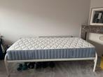 Bedframe metaal, past onderschuifbed onder, Huis en Inrichting, Ophalen, Gebruikt, 90 cm, Eenpersoons