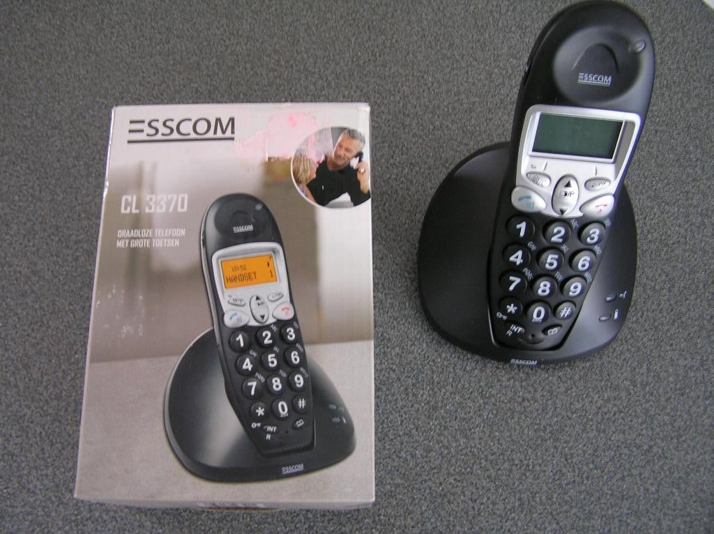 Draadloze telefoon Esscom CL 3370 met grote toetsen - nieuw, Ophalen of Verzenden, Nieuw, 1 handset, Stralingsarm