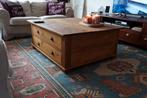 Teak houten salontafel met 2 laden. Afm. 100 x 120 x 48 cm., Huis en Inrichting, Ophalen, Zo goed als nieuw, Minder dan 50 cm