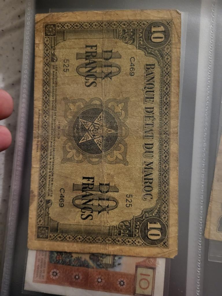 Te koop 10 franks marokko, Postzegels en Munten, Ophalen of Verzenden, Overige landen