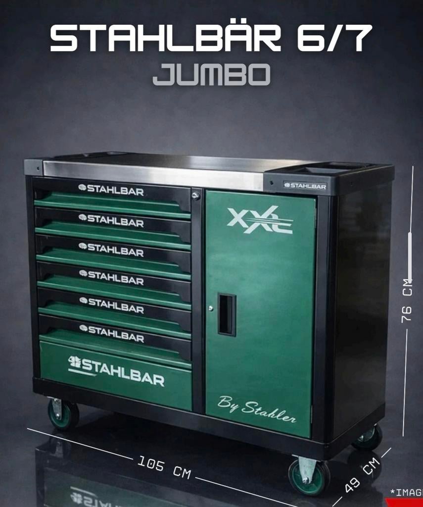 Jumbo Gereedschapswagen 6/7 Gevuld – Nieuw, Auto diversen, Autogereedschap, Stahlbär, Info@stahlbar.de, Nieuw, Ophalen of Verzenden