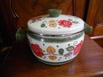 emaille pan crème rood groen Baumann jaren '70, Ophalen of Verzenden, Huis en Inrichting