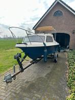 Kajuit boot 4,5 m met 25 pk mercury, Ophalen, Gebruikt, Tot 6 meter, Buitenboordmotor