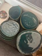Blauw groen organish servies 6 delig, Huis en Inrichting, Keuken | Servies, Ophalen, Zo goed als nieuw, Overige stijlen, Compleet servies
