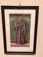 16e eeuwse handgekleurde houtsneden in lijst, Antiek en Kunst, Ophalen of Verzenden