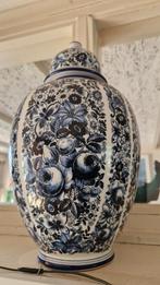 Delfts Blauw Vaas met Deksel, Antiek en Kunst, Ophalen of Verzenden