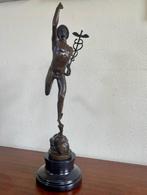 Bronzen beeld Mercurius Hermes naar Giambologna Gesigneerd, Ophalen of Verzenden