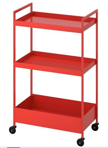 Nieuwe Ikea Nissafors roltafel, rood. Opbergmeubel beschikbaar voor biedingen