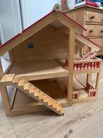 Pintoy houten poppenhuis met inboedel, Ophalen, Gebruikt, Poppenhuis