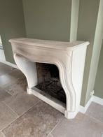Zandstenen haard - creme wit, Huis en Inrichting, Haarden, Ophalen, Gebruikt, Vrijstaande haard, Houthaard