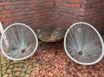 2x tuinstoel met tafel, Ophalen, Gebruikt