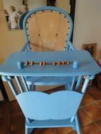 ANTIEKE KINDERSTOEL IN VROLIJKE KLEUR BLAUW GESCHILDERD, Ophalen