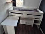 Half hoogslaper met bureau wit, Kinderen en Baby's, Kinderkamer | Stapelbedden en Hoogslapers, Ophalen, Gebruikt, Halfhoogslaper