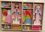 Magnetische houten aankleed pop (2x), Kinderen en Baby's, Speelgoed | Houten speelgoed, Ophalen, Gebruikt, Overige typen