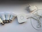 HUE 4x lampen + bridge, Huis en Inrichting, Lampen | Losse lampen, Led-lamp, Gebruikt, Minder dan 30 watt, E27 (groot)