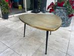 Massief messing salontafel – Mid-Century vintage, 45 tot 60 cm, Overige materialen, Gebruikt, 55 tot 75 cm