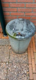 Oude Zinken Vuilnisbak - Nijmegen, Tuin en Terras, Bloempotten, Ophalen, Gebruikt, 40 cm of meer, Rond