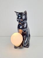 vintage Poes bollamp tafellamp porselein 70’s Mid Century, N, Vintage, Ophalen of Verzenden, N