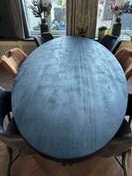 Zwarte mangohouten ovalen eettafel 240 cm, Huis en Inrichting, Tafels | Eettafels, Ophalen, 100 tot 150 cm, 200 cm of meer, Zo goed als nieuw