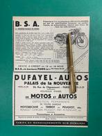 BSA Motorcycle Advertentie 1938 UK/FRA (Origineel), Ophalen of Verzenden, 1920 tot 1940, Knipsel(s)