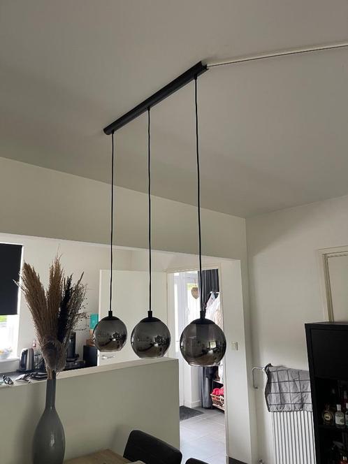 Hanglamp, Huis en Inrichting, Lampen | Hanglampen, Zo goed als nieuw, 75 cm of meer, Glas, Metaal, Ophalen