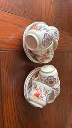 Antiek Minton Chinoiserie Theeservies - 6 Kopjes & Schotels, Antiek en Kunst, Ophalen of Verzenden