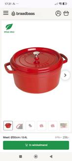 STAUB Braadpan Kersenrood 'La Cocotte', Gietijzer, Nieuw, Ophalen of Verzenden, Keramische plaat