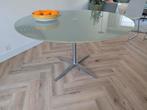 Mooie ronde eettafel 130 cm - matglas - design Walter Knoll, Huis en Inrichting, Tafels | Eettafels, Ophalen, Rond, Glas, 100 tot 150 cm