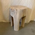 Boomstam bijzettafel krukje – teak - 30 x 30 cm - TTM Wonen, Www.ttmwonen.nl, Nieuw, Ophalen of Verzenden, Info@ttmwonen.nl