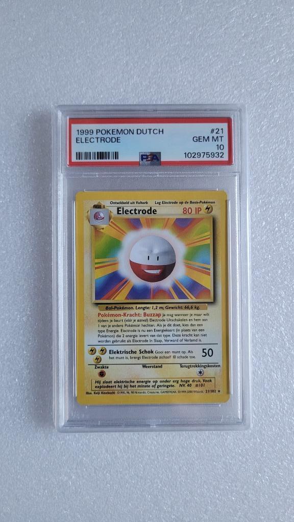 Electrode #21 - PSA 10, Hobby en Vrije tijd, Verzamelkaartspellen | Pokémon, Zo goed als nieuw, Losse kaart, Foil, Ophalen of Verzenden