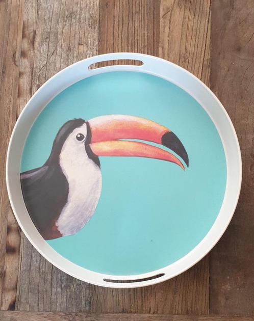 dienblad toecan toekan, Huis en Inrichting, Woonaccessoires | Dienbladen, Nieuw, Kunststof, Rond, Ophalen of Verzenden
