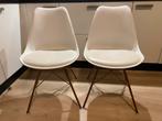 Eetkamerstoelen 4x zwart wit Kastrup jysk, Ophalen, Gebruikt, Zwart, Vier