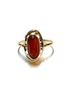 14k gouden ring met een carneool, Sieraden, Tassen en Uiterlijk, Ringen, -, Ophalen of Verzenden, Zo goed als nieuw, Dame