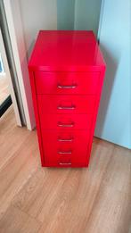 Metalen ladekast/archiefkast Helmer van Ikea, rood., Ophalen, Minder dan 50 cm, Gebruikt, 5 laden of meer