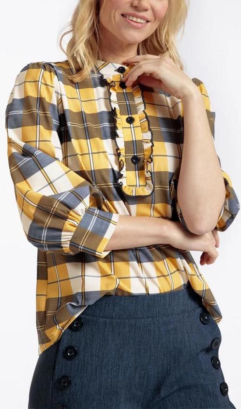 NIEUW! Studio Anneloes Nena Madras blouse maat L!, Kleding | Dames, Blouses en Tunieken, Zo goed als nieuw, Maat 42/44 (L), Blauw