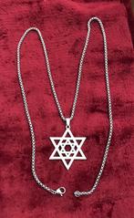 Israëls Davidster hanger en lange ketting, Ophalen of Verzenden, Nieuw, Zilver, Overige materialen