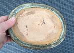 Bonsai onderzetter ovaal crème-groen-bruin 20,2x16,4x1,8, Ophalen of Verzenden, Zo goed als nieuw, Overige vormen, Aardewerk