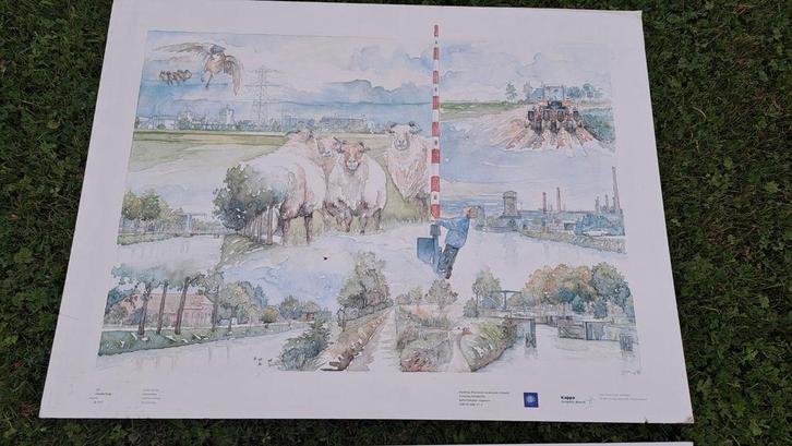 2 Landschapkaarten Kappa Graphic Board 88x66cm, Antiek en Kunst, Kunst | Tekeningen en Foto's, Ophalen of Verzenden
