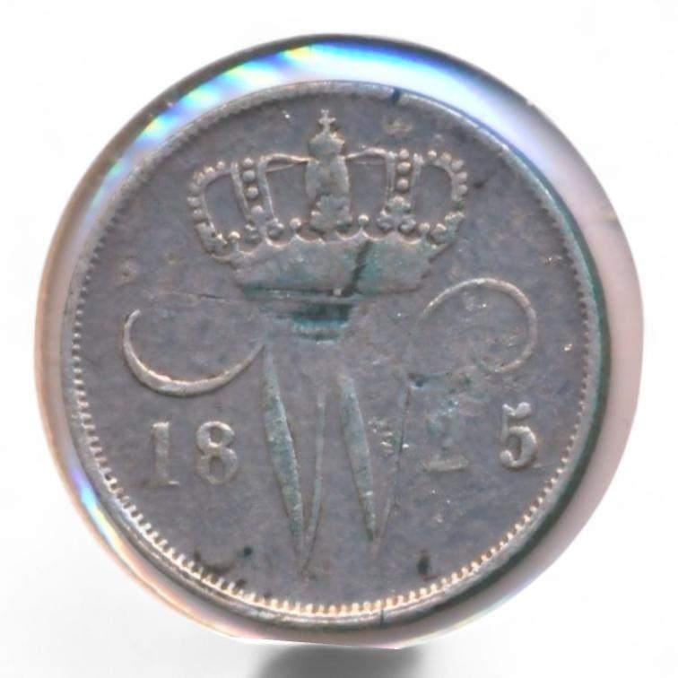 Nederland 10 Cent 1825 B-a Willem I, Zilver, Ophalen of Verzenden, 10 cent, Koning Willem I