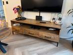TV Meubel Mango Hout & Zwart Staal - 150cm, Ophalen, Gebruikt, 100 tot 150 cm, Minder dan 100 cm