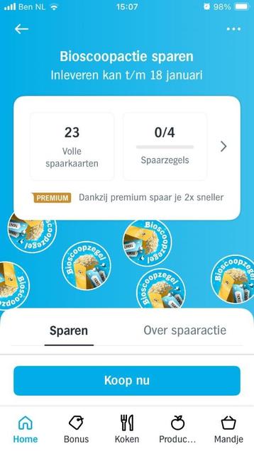 8 Bioscoop AH spaarkaarten voor tweede kaartje gratis beschikbaar voor biedingen