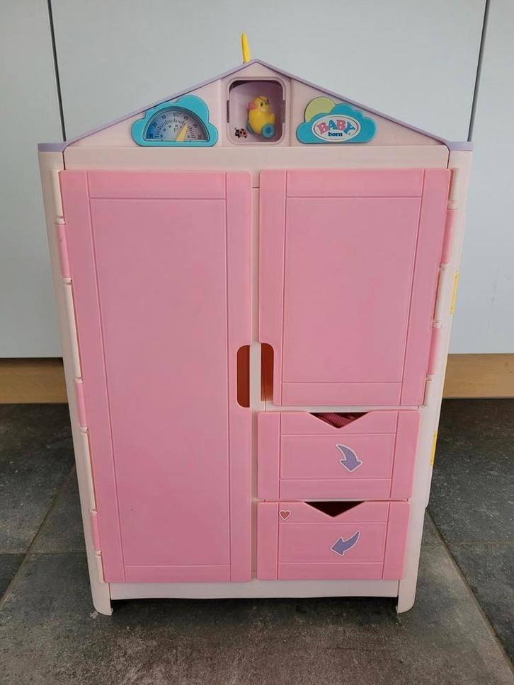 Kledingkastje poppenkleertjes Baby Born, Kinderen en Baby's, Speelgoed | Poppen, Zo goed als nieuw, Babypop, Ophalen